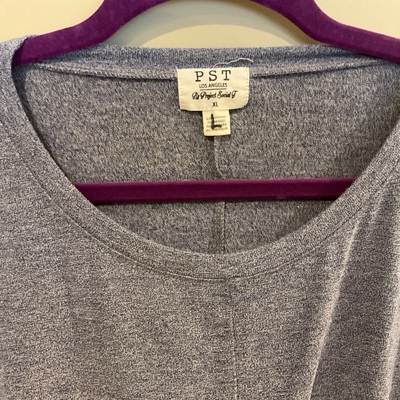 Project Social T PST Los Angeles Purple Heather Long Sleeve Stretch Top Large XL - Picture 2 of 8